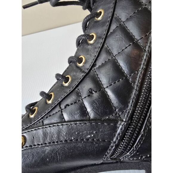 G by Guess Byson Combat Boots Sz 7 1/2 Black - Picture 7 of 10